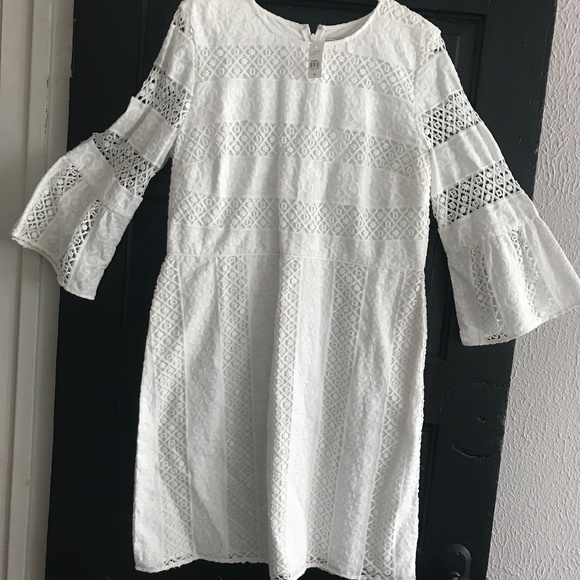 LOFT Dresses & Skirts - White Textured Loft Dress New with Tags